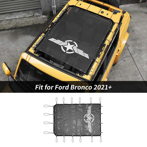 For 2021+ Ford Bronco PVC Roof Mesh Insulation Net Cover