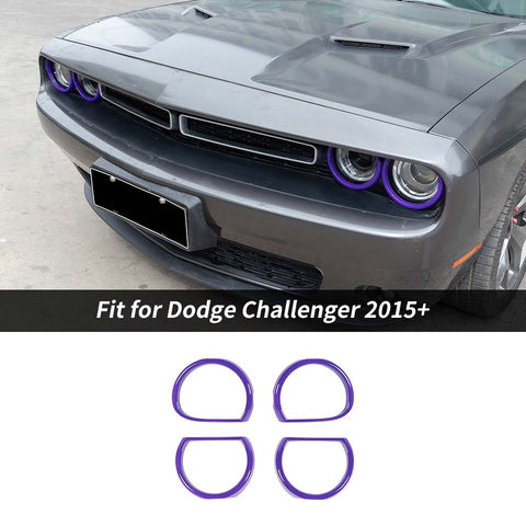 Front Headlight Lamp Cover Trim Bezels For Dodge Challenger 2015+ Accessories | CheroCar