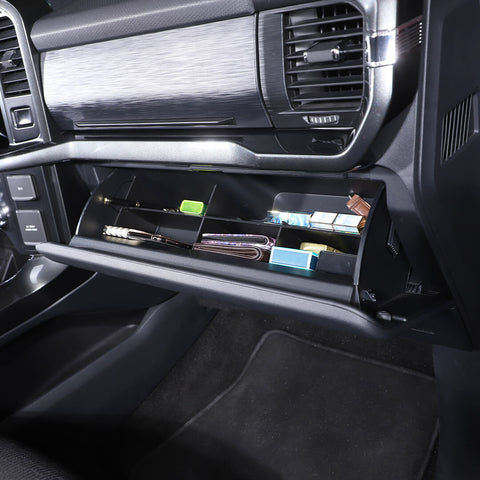 For 2021+ Ford F150 Co-pilot Glove Box Storage Insert Divider Trim