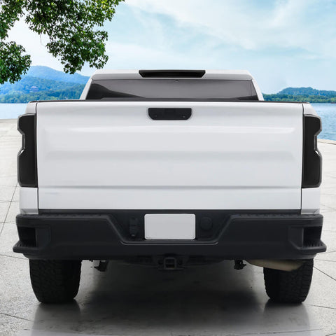 For 2022+ Chevy Silverado Smoked Black High Brake Light & Rear Taillight Lamp Trim Cover Kit
