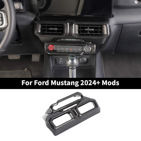 For Ford Mustang 2024-2025 Red Mustang Center Console Air Vent Outlet Frame Cover