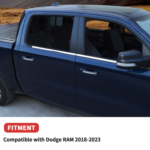 For 2018+ Dodge RAM 1500 Car Window Sills Decor Bars Trims Strip Moldings