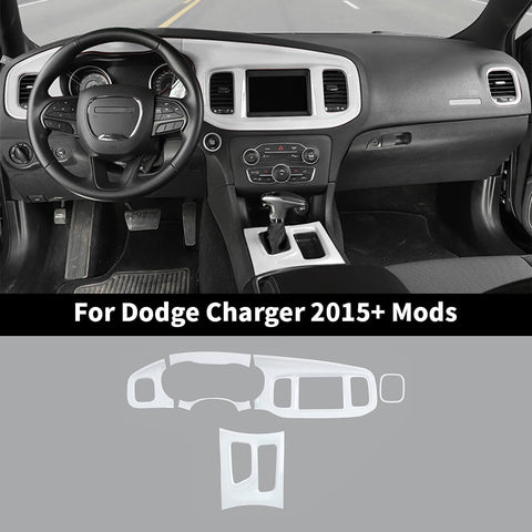 For 2015+ Dodge Charger 8.4 Inches Screen Console Dashboard Gear Shift Box Cover Trim