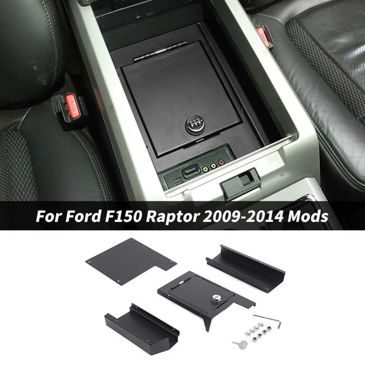 For 2009-2014 Ford F150 Raptor Center Console Safe Organizer Lock Box Safe Vault