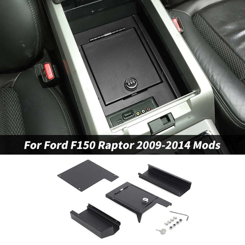 For 2009-2014 Ford F150 Raptor Center Console Safe Organizer Lock Box Safe Vault