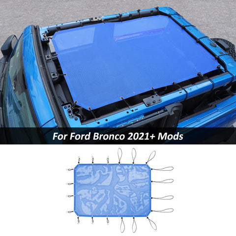 For 2021+ Ford Bronco 2-Door Top Sunshade Mesh Anti-UV Blocker Protection