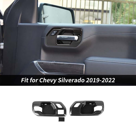 Interior Door Handle Bowl Decor Cover Trim For Chevy Silverado/GMC Sierra 2019-2022 2-Door Accessories | CheroCar