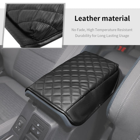 For 2021+ Ford Bronco Center Console Storage Box Armrest Leather Cover Pad