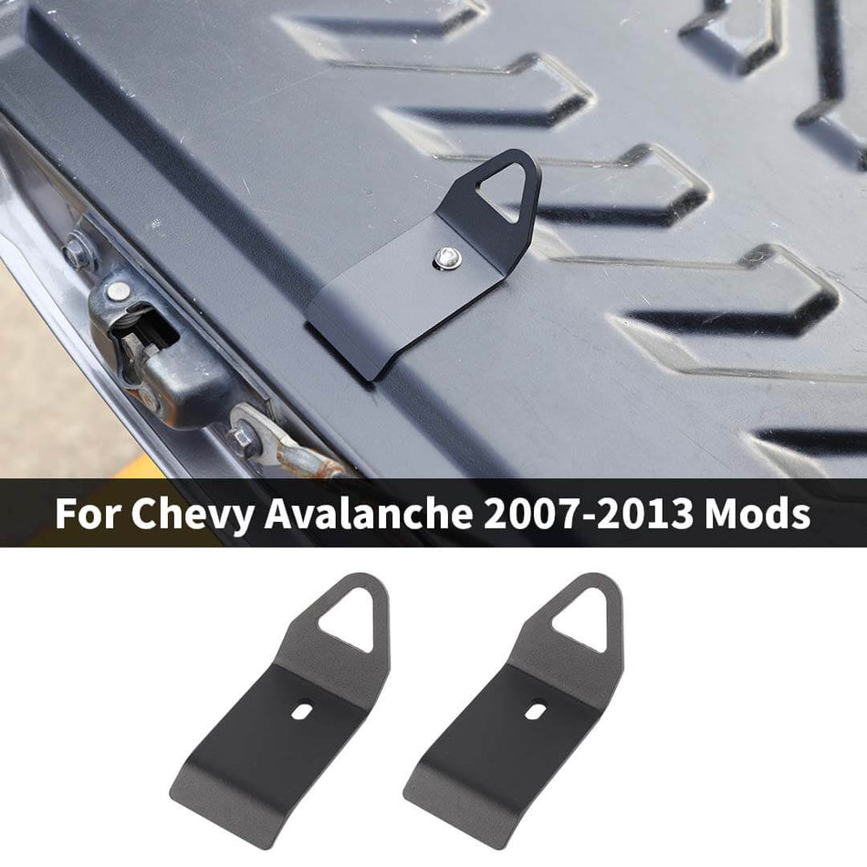 For 2007-2013 Chevy Avalanche Rear Tailgate Tie Down Hooks Cargo Bed Anchor Ring Trim (2 pcs)