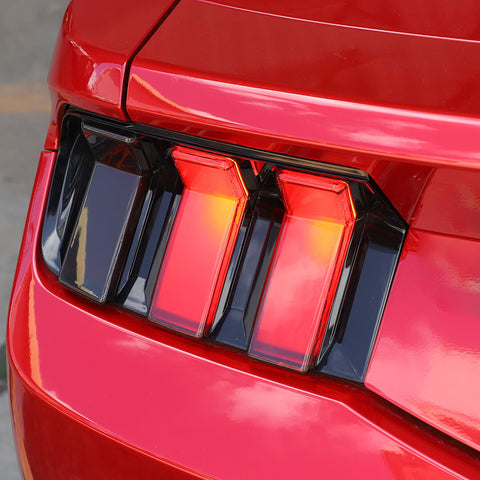 For 2024+ Ford Mustang Smoked Black Rear Taillamp Cover Taillight Backlights Cover Trim