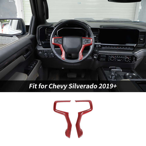 For 2019+ Chevy Silverado 1500 & 2020+ Suburban & 2021+ Tahoe Steering Wheel Button Cover Trim