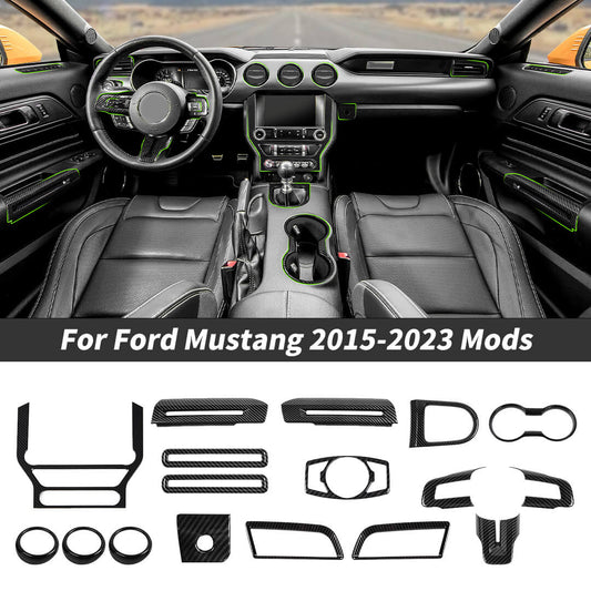 For 2015-2023 Ford Mustang Interior Center Console Decoration Cover Kit