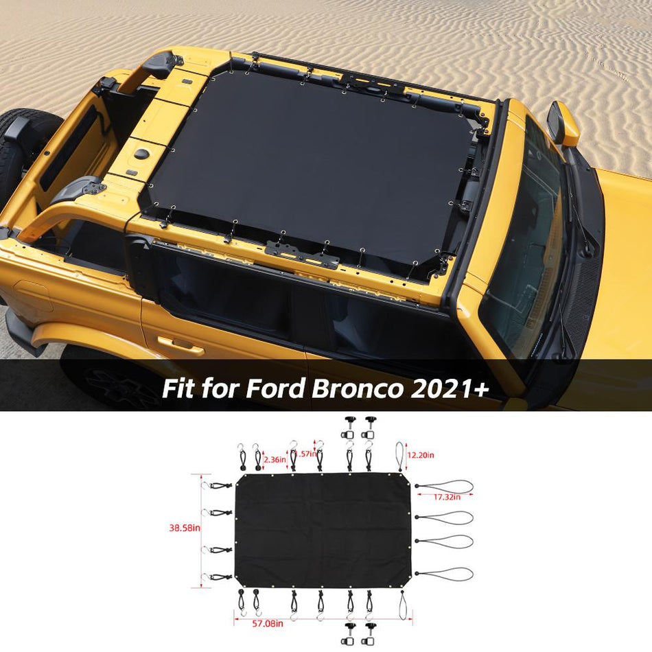 For 2021+ Ford Bronco 2/4-Door Black Cloth Soft Top Cover