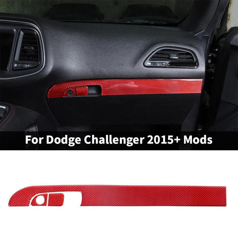 For 2015+ Dodge Challenger Interior Center Console Copilot Storage Box Handle Decor Strip Trim Cover
