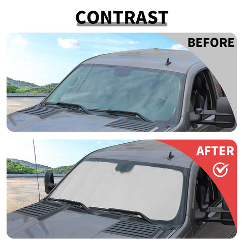 For 2007-2013 Chevy Silverado/GMC-SIERRA Front Windshield Sunshade Reflective Car Sun Shade Visor