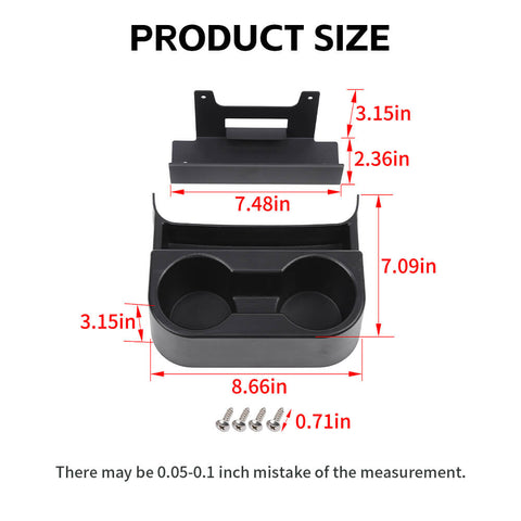 For 2021+ Ford Bronco 4-Door Car Rear Back Water Cup Holder Storage Box Organizer