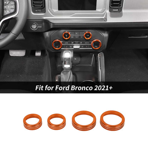 Air Conditioning/Audio Switch Knob Trim Ring For Ford Bronco 2021+ Accessories | CheroCar