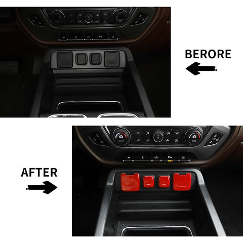 Interior Power USB Socket Button Cover Trim For Chevy Silverado/GMC Sierra 2014-2018 Accessories | CheroCar