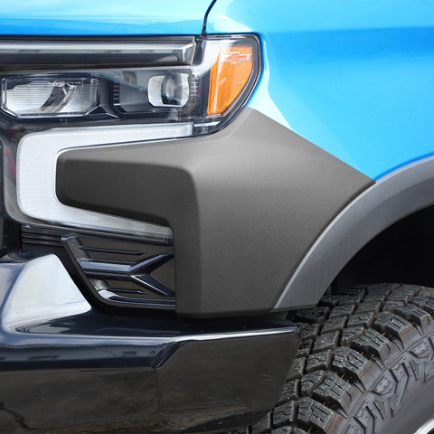 For 2022+ Chevrolet Silverado Black Front Grill Side Fender Wrap Corner Cover Trim