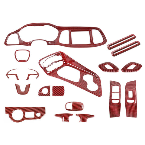 For 2015+ Dodge Challenger Interior Center Console Decor Cover Trim Kit