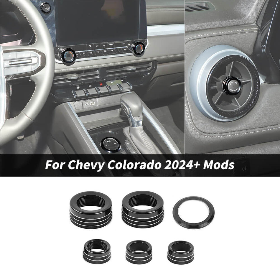 For 2024+ Chevy Colorado Center Console 4WD AC Knob Adjust Ring Trim Cover