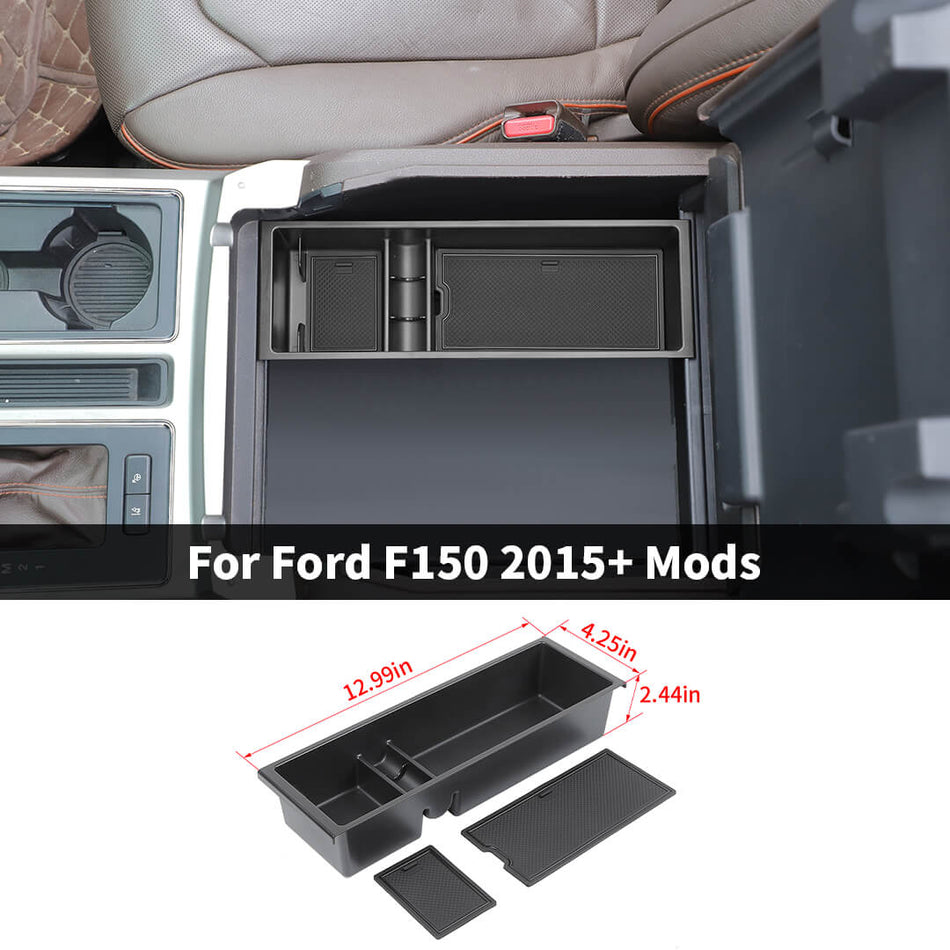 For 2021+ Ford F150 Interior Center Console Armrest Storage Box Organizer Tray (3 pcs)