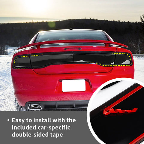 For 2011-2014 Dodge Charger Smoked Rear Taillight Backlight Lamp Decor Cover Trim
