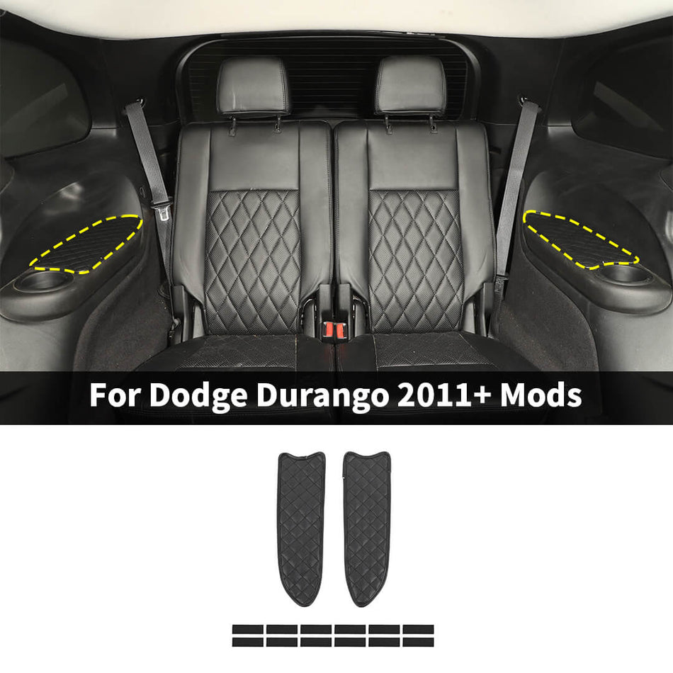 For 2011+ Dodge Durango Interior Rear Bow Armrest Leather Pad Trim Cover (2 pcs)