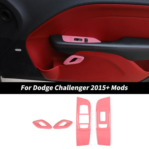 For 2015+ Dodge Challenger Car Inner Door Handle Window Switch Panel Trim Cover