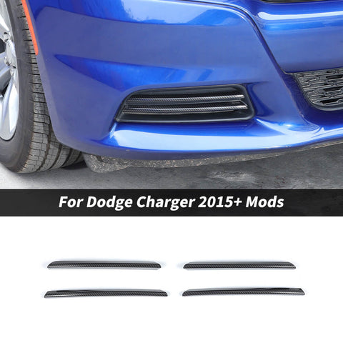 For 2015+ Dodge Charger Front Bumper Strips Overlay Trim Cover