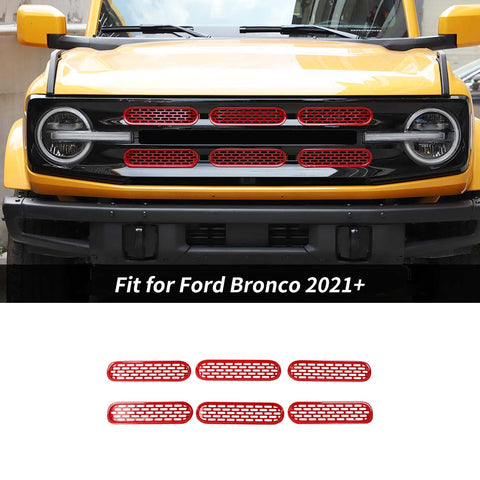 Center Grill Mesh Grille Insert Decor Cover Trim For 2021+ Ford Bronco｜CheroCar