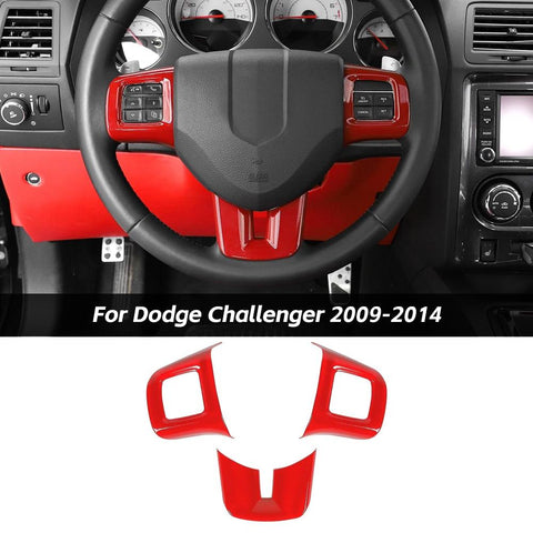 Steering Wheel Decor Cover Trim For Dodge Challenger & Charger & Durango & Dart 2009-2014 & Journey 2013+｜CheroCar