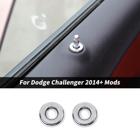 For 2014+ Dodge Challenger Door Lock Pin Decor Cover Trim Ring