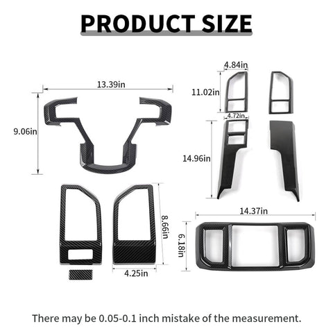 For 2015-2020 Ford F150 9 x Inner Central Control Decor Cover Trim