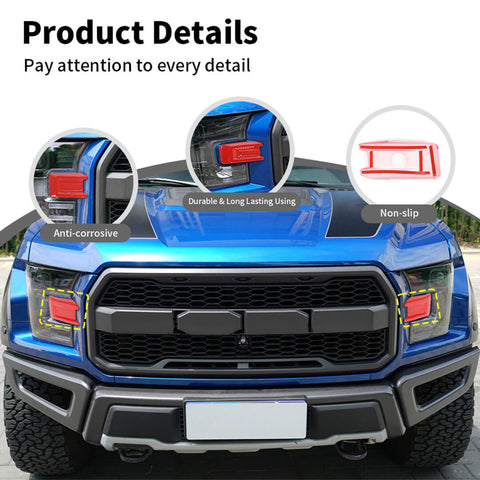 For 2015-2020 Ford F150 Raptor Front Bumper Headlight Grille Side Cover Trim