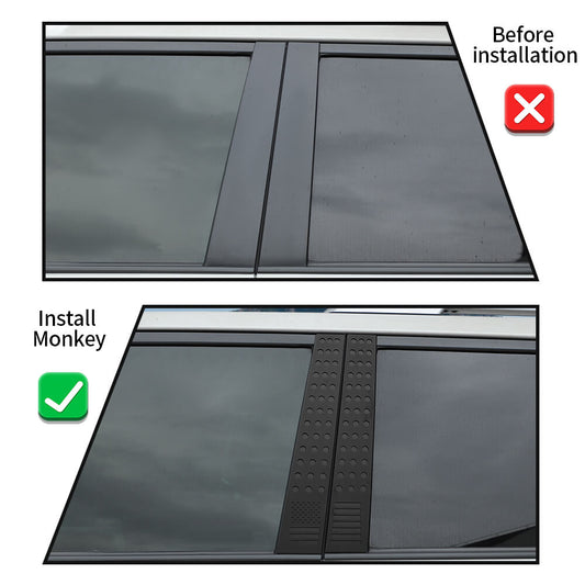 For 2010-2023 Toyota 4Runner Center B Pillar Window Protector Decor Cover Sticker Trim