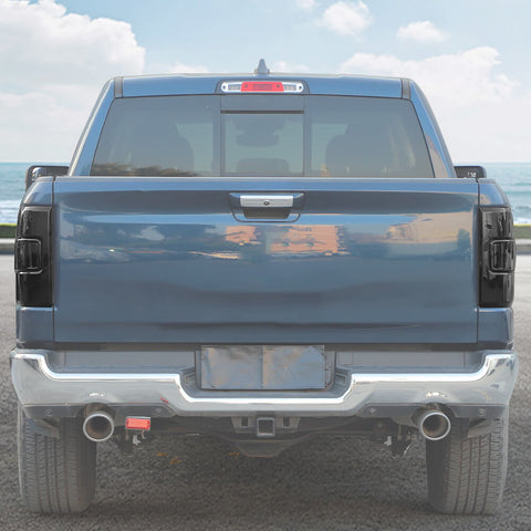 For 2018+ Dodge RAM Smoked Black Rear Tail Light Lamp Trim Cover
