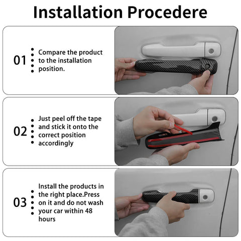 For 2010-2024 Toyota 4Runner Door Handle Trim Decor Cover With Smart Key Holes