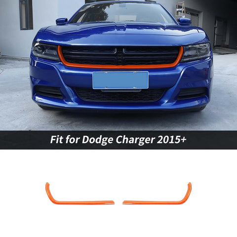 Front Center Grille Grill Cover Trim Strips For Dodge Charger 2015+ Accessories | CheroCar