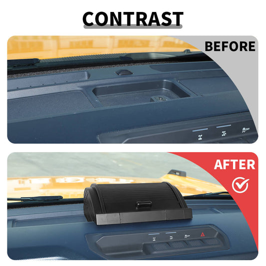 For 2021+ Ford Bronco Central Console Dash Slide Storage Box Tray Organizer Case