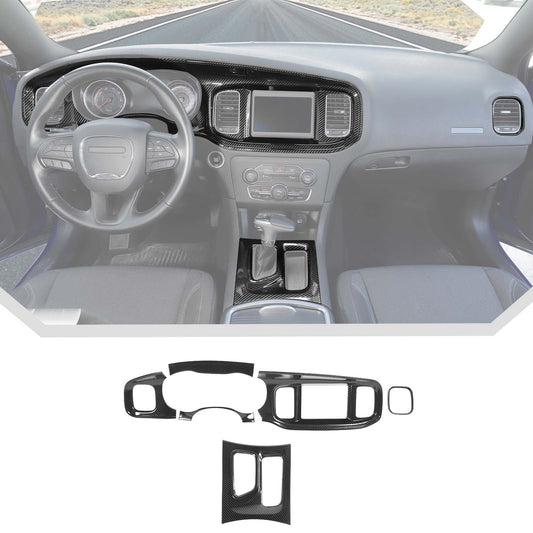 for 2015+ Dodge Charger 8.4 Inches Screen Console Dashboard Gear Shift Box Cover Trim