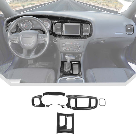 for 2015+ Dodge Charger 8.4 Inches Screen Console Dashboard Gear Shift Box Cover Trim