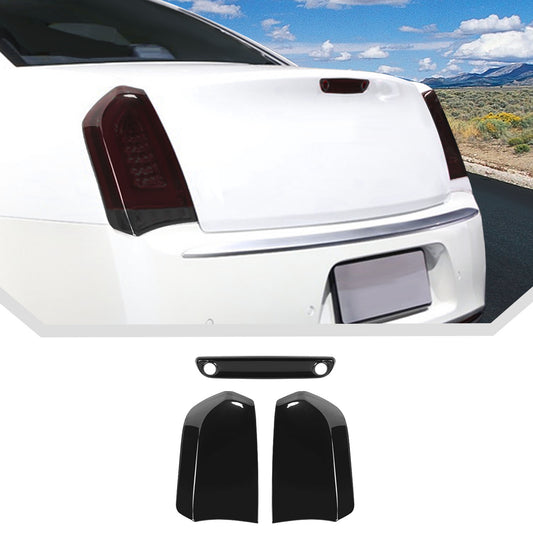 For 2015+ Chrysler 300C Smoked Black Tail Light /Brake High Light Lamp Cover Trim