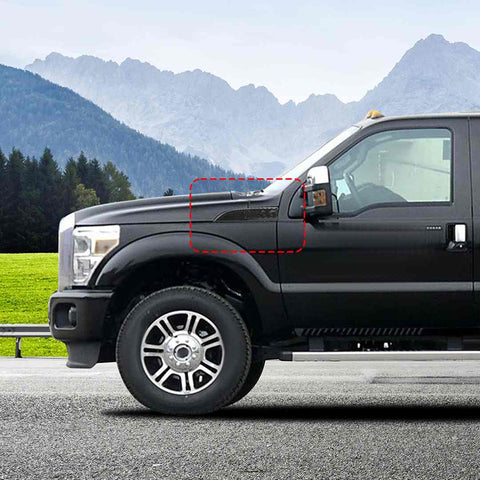 For 2008-2016 Ford F250/F350/F450/F550 Fender Vent Leaf Plate Badge Cover USA Flag Black