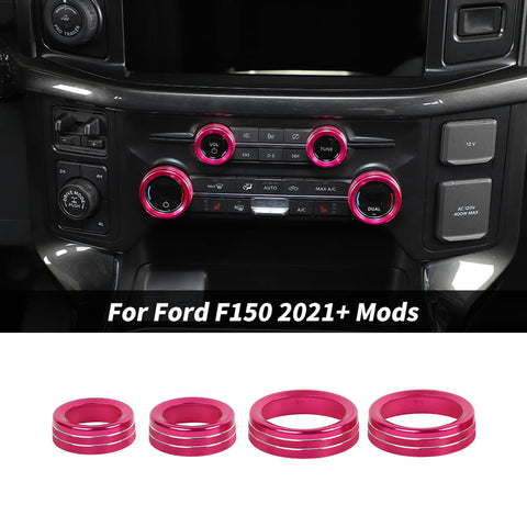 For 2021+ Ford F150 Interior Center Console Air Conditioner Audio Volume Switch Knob Trim