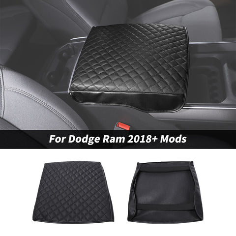For 2018+ Dodge RAM Leather Central Armrest Box Cushion Cover Pad
