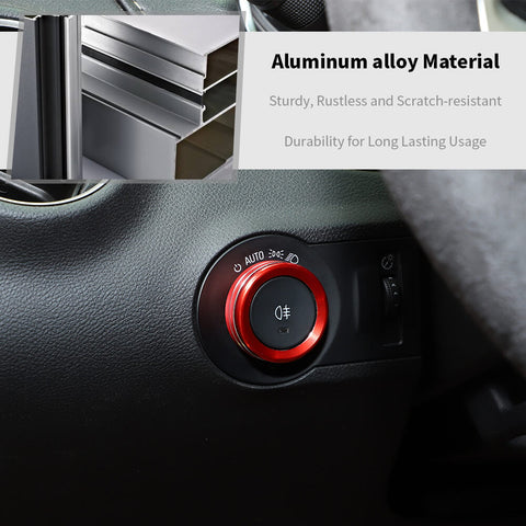 For 2010-2015 Chevy Camaro Center Headlight Switch Button Knob Ring Trim