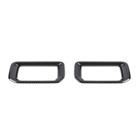 For Ford 2024+  Mustang Center Console Air Vent Trim Rings Carbon Fiber Pattern