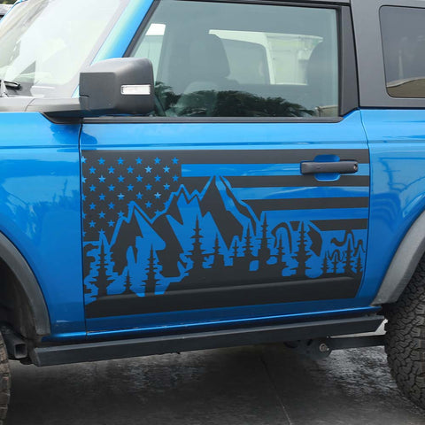 For 2021+ Ford Bronco 2/4 Door Car Side Door Decoration Decal Stickers US Flag