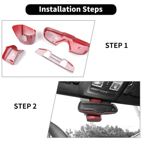 For 2015+ Dodge Challenger Interior Rear View Mirror Panel Trim Full Cover Kit